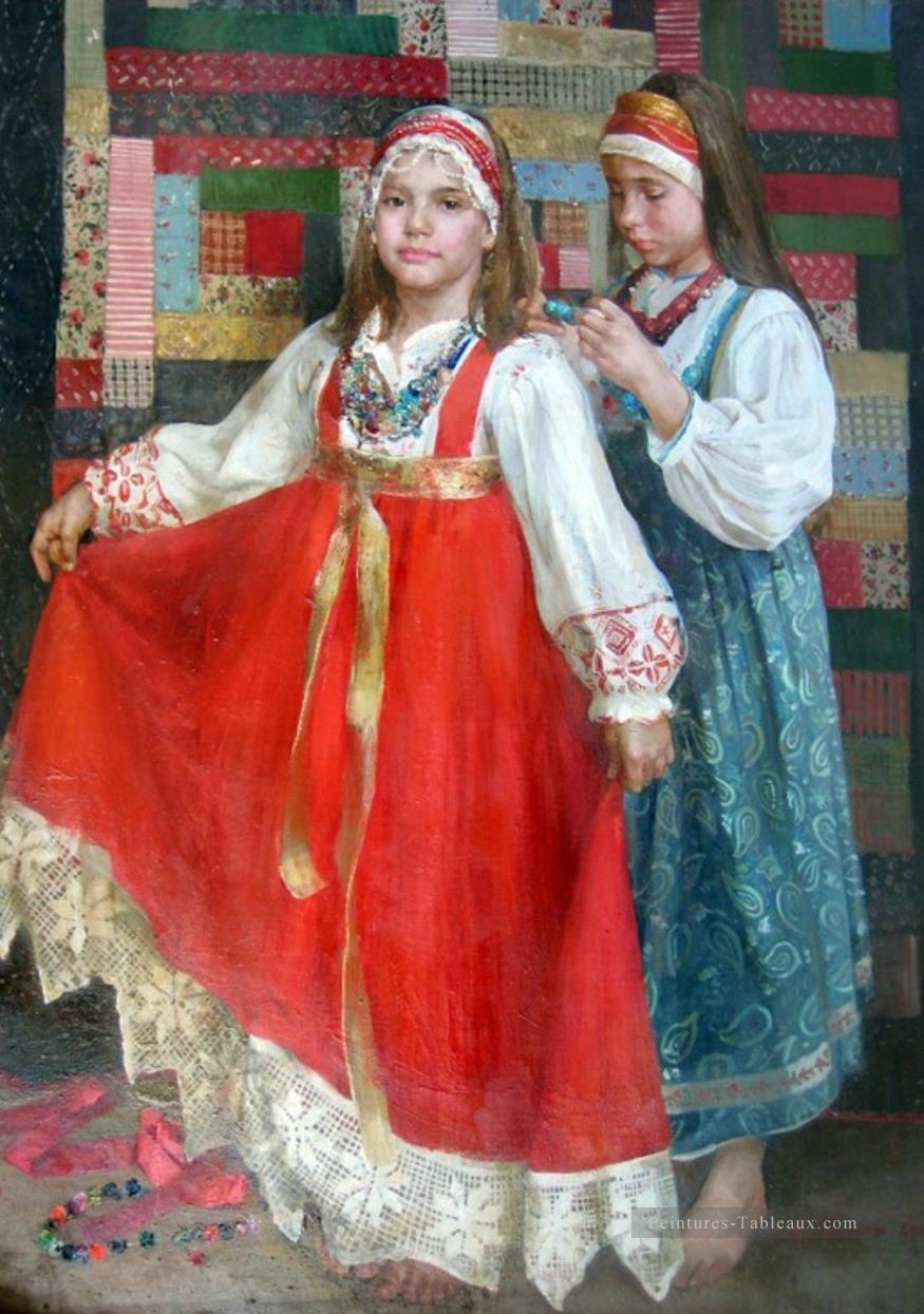 Jolie petite fille NM Tadjikistan 16 Impressionist Peintures à l'huile
